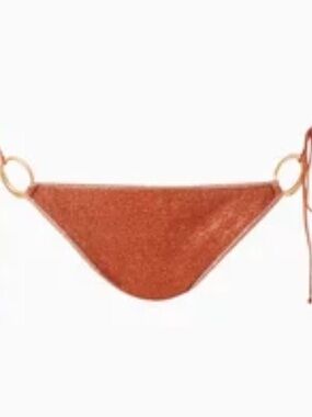 Oseree Shimmer Ring-Detail Bikini Set in Copper